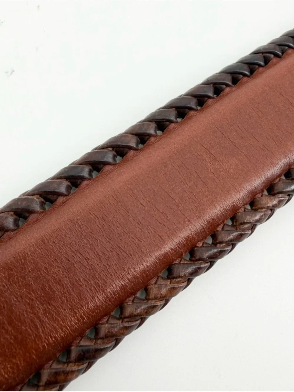Resistol Size 38 Leather Ranger Belt Brown Braided Buckstitch Western Buckle